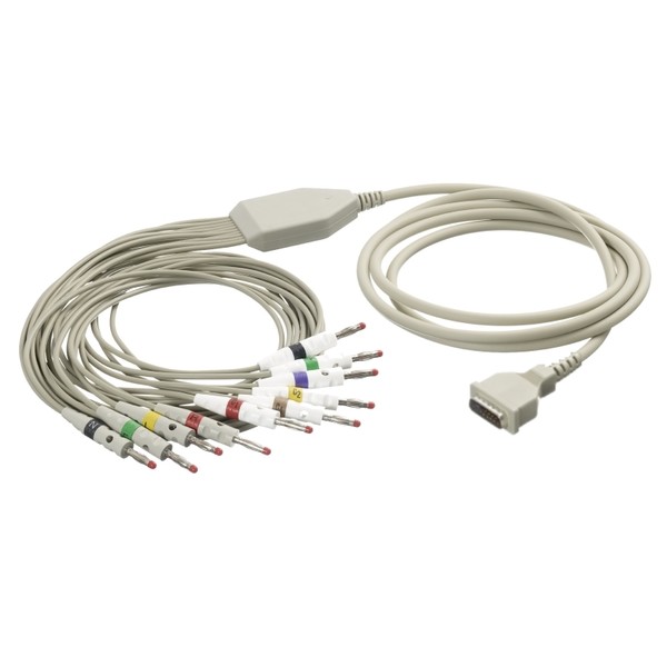 EKG kabel (MQ) vcelku, 10 svodů - banánky