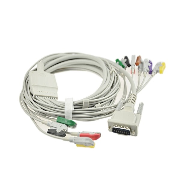 EKG kabel (SH2) vcelku, 10 svodů - kleštičky