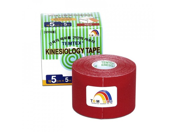 TEMTEX kinesio tape Tourmaline, červená tejpovací páska 5cm x 5m